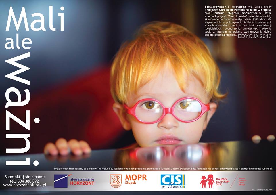 plakat projektu Mali ale ważni ukazujący małego chłopca w okularach
